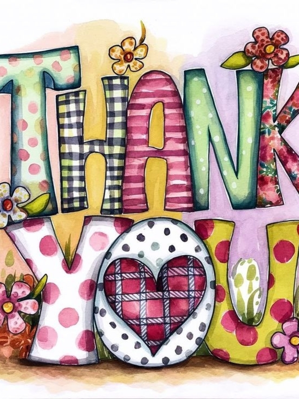 Home Design "Thank You" Decorative Art Print - Multicolor